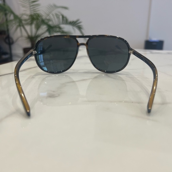Prada - Pilot Brown Frame Sunglasses Green Lenses 61mm - Picture 3 of 4